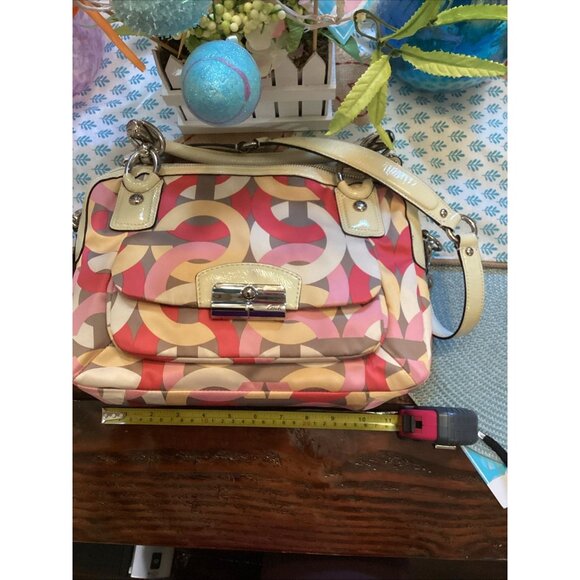 COACH KRISTIN CHAIN LINK PRINT DOUBLE ZIP SATCHEL Bag F22744 Handbag Purse COA - Picture 9 of 9